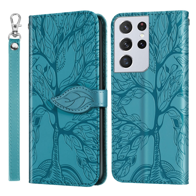 Life of Tree Embossing Pattern Horizontal Flip Leather Case with Holder & Card Slot & Wallet & Photo Frame & Lanyard, For Samsung Galaxy S21+ 5G, For Samsung Galaxy S21 Ultra 5G