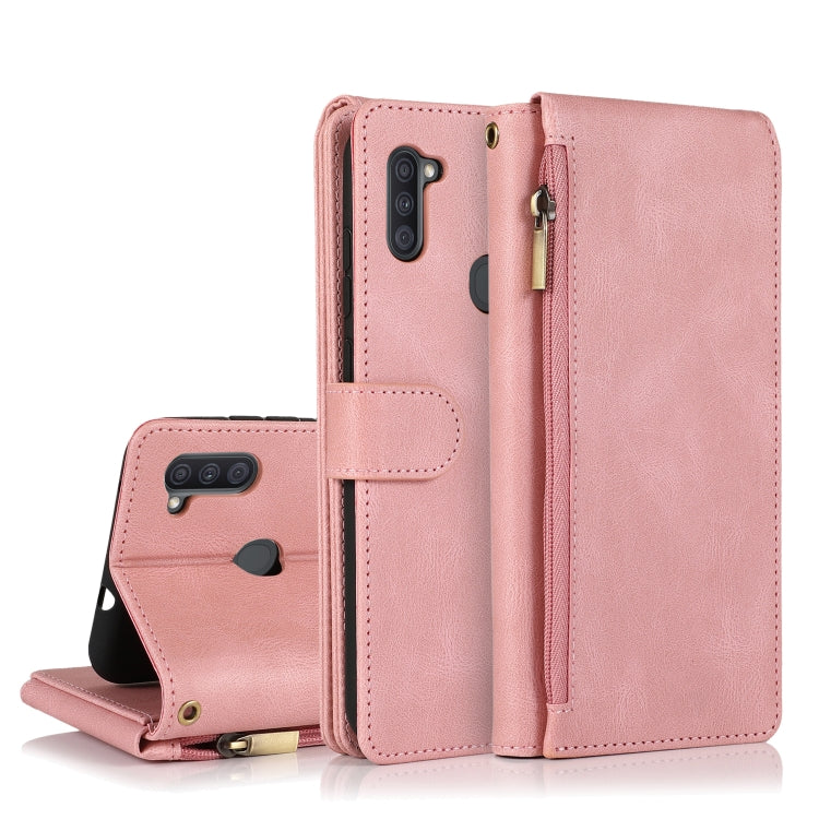Skin-feel Crazy Horse Texture Zipper Wallet Bag Horizontal Flip Leather Case with Holder & Card Slots & Wallet & Lanyard, For Samsung Galaxy A11, For Samsung Galaxy A12, For Samsung Galaxy A20 / A30, For Samsung Galaxy A21