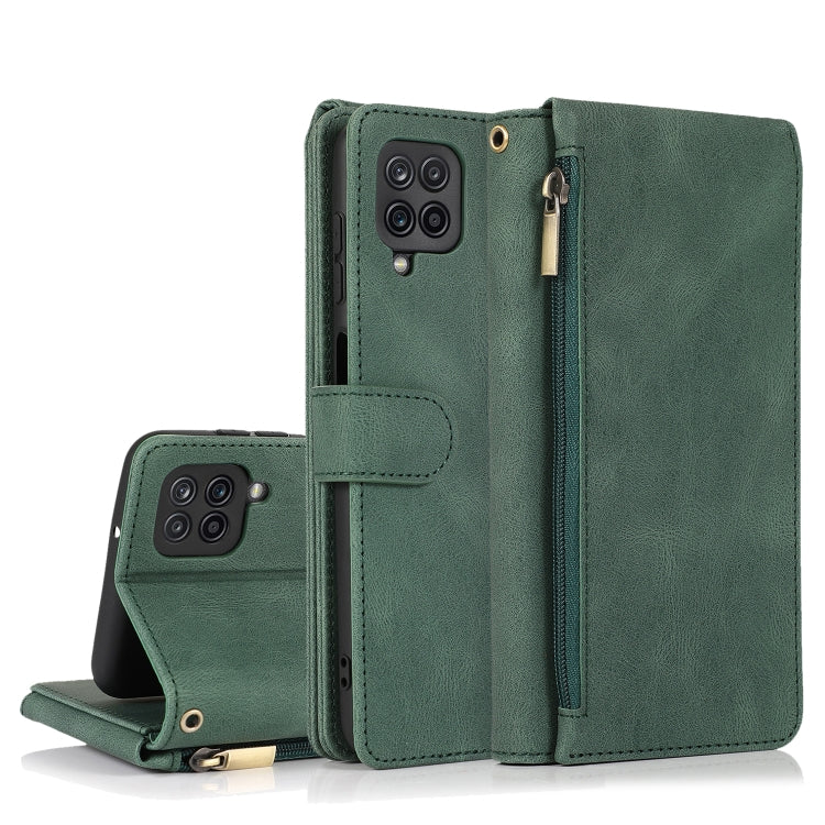Skin-feel Crazy Horse Texture Zipper Wallet Bag Horizontal Flip Leather Case with Holder & Card Slots & Wallet & Lanyard, For Samsung Galaxy A11, For Samsung Galaxy A12, For Samsung Galaxy A20 / A30, For Samsung Galaxy A21