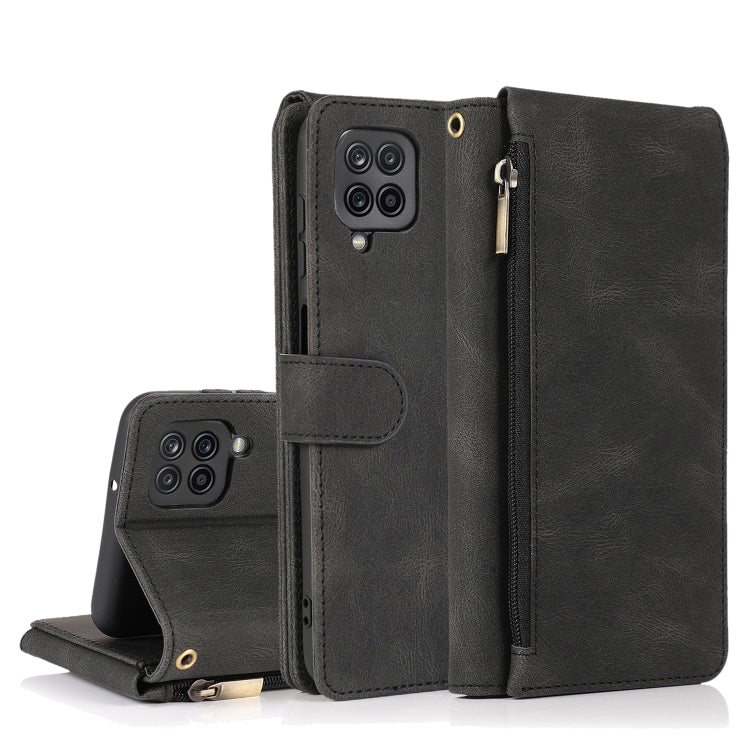 Skin-feel Crazy Horse Texture Zipper Wallet Bag Horizontal Flip Leather Case with Holder & Card Slots & Wallet & Lanyard, For Samsung Galaxy A11, For Samsung Galaxy A12, For Samsung Galaxy A20 / A30, For Samsung Galaxy A21