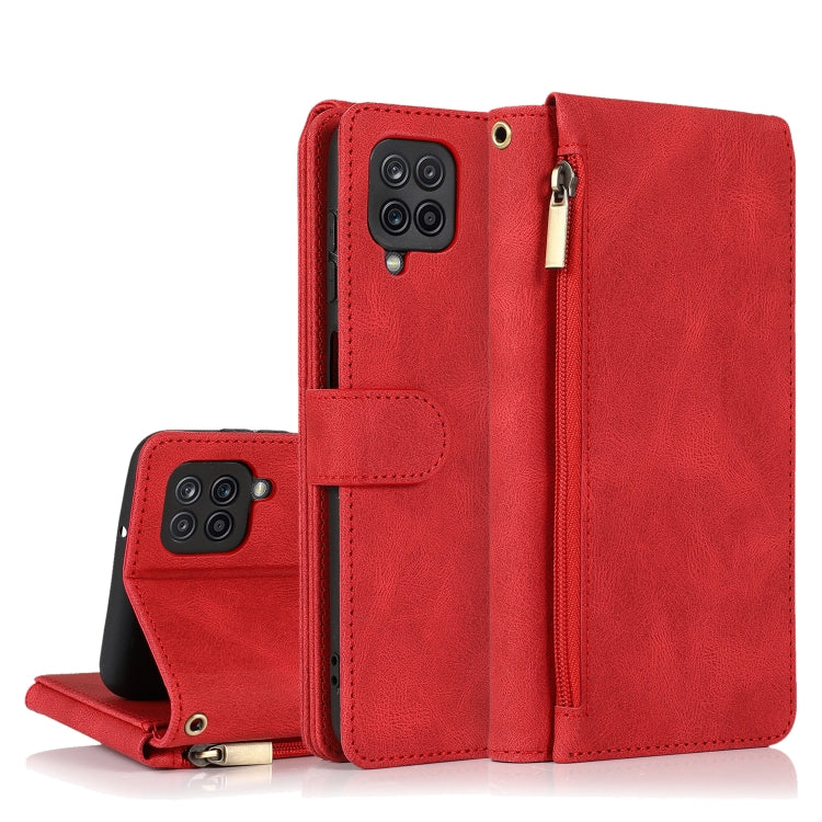 Skin-feel Crazy Horse Texture Zipper Wallet Bag Horizontal Flip Leather Case with Holder & Card Slots & Wallet & Lanyard, For Samsung Galaxy A11, For Samsung Galaxy A12, For Samsung Galaxy A20 / A30, For Samsung Galaxy A21