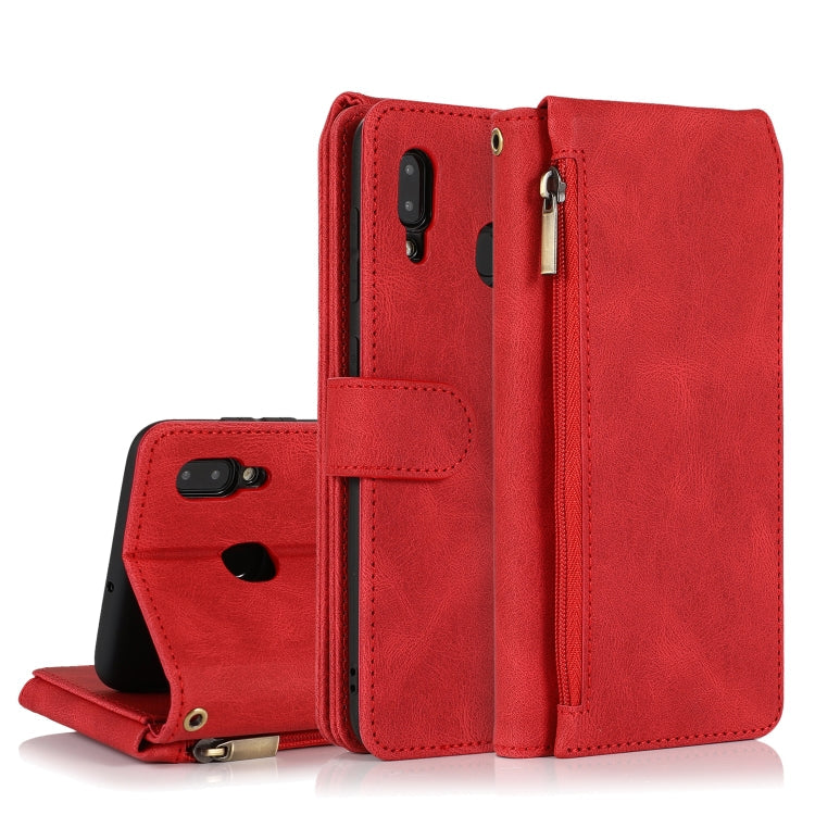 Skin-feel Crazy Horse Texture Zipper Wallet Bag Horizontal Flip Leather Case with Holder & Card Slots & Wallet & Lanyard, For Samsung Galaxy A11, For Samsung Galaxy A12, For Samsung Galaxy A20 / A30, For Samsung Galaxy A21