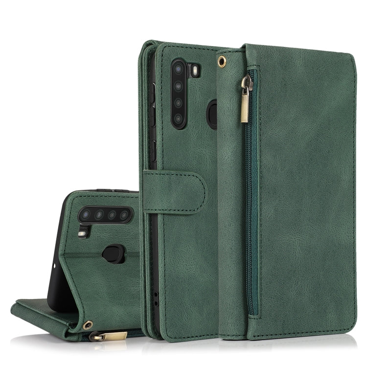 Skin-feel Crazy Horse Texture Zipper Wallet Bag Horizontal Flip Leather Case with Holder & Card Slots & Wallet & Lanyard, For Samsung Galaxy A11, For Samsung Galaxy A12, For Samsung Galaxy A20 / A30, For Samsung Galaxy A21