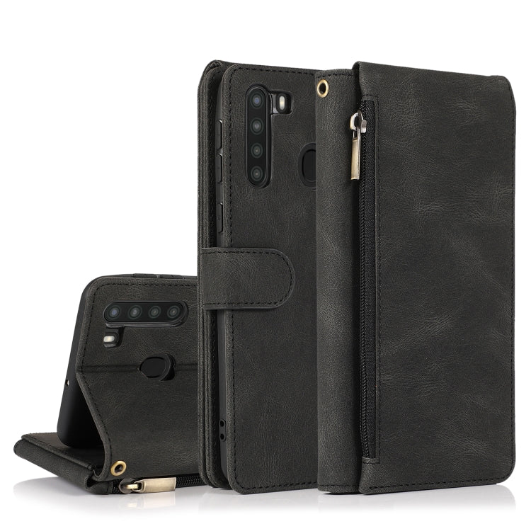 Skin-feel Crazy Horse Texture Zipper Wallet Bag Horizontal Flip Leather Case with Holder & Card Slots & Wallet & Lanyard, For Samsung Galaxy A11, For Samsung Galaxy A12, For Samsung Galaxy A20 / A30, For Samsung Galaxy A21