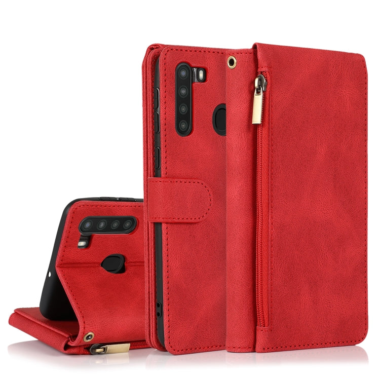 Skin-feel Crazy Horse Texture Zipper Wallet Bag Horizontal Flip Leather Case with Holder & Card Slots & Wallet & Lanyard, For Samsung Galaxy A11, For Samsung Galaxy A12, For Samsung Galaxy A20 / A30, For Samsung Galaxy A21