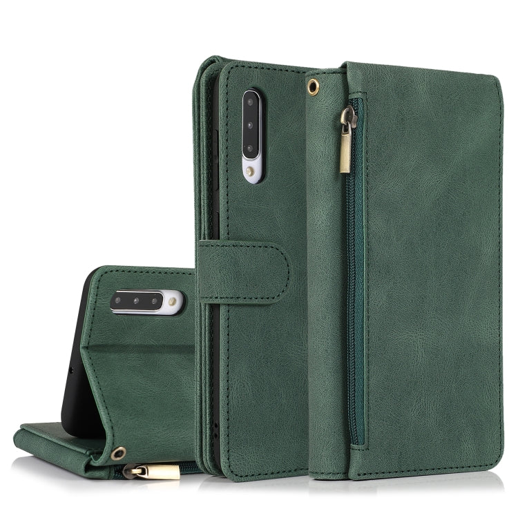 Skin-feel Crazy Horse Texture Zipper Wallet Bag Horizontal Flip Leather Case with Holder & Card Slots & Wallet & Lanyard, For Samsung Galaxy A50, For Samsung Galaxy A51, For Samsung Galaxy A51 5G, For Samsung Galaxy A52 5G