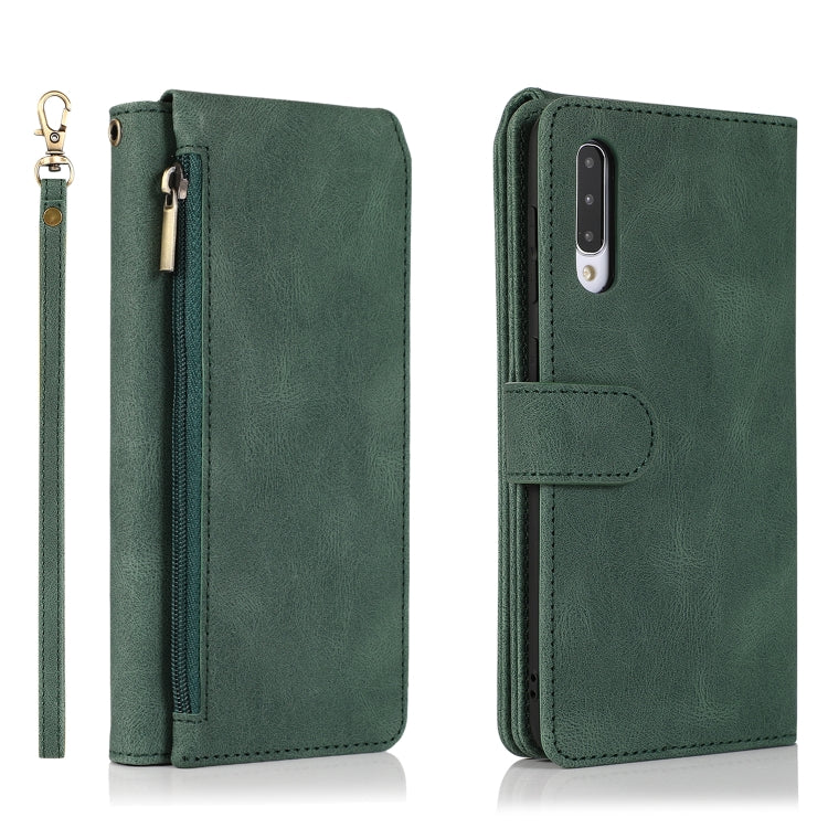 Skin-feel Crazy Horse Texture Zipper Wallet Bag Horizontal Flip Leather Case with Holder & Card Slots & Wallet & Lanyard, For Samsung Galaxy A50, For Samsung Galaxy A51, For Samsung Galaxy A51 5G, For Samsung Galaxy A52 5G