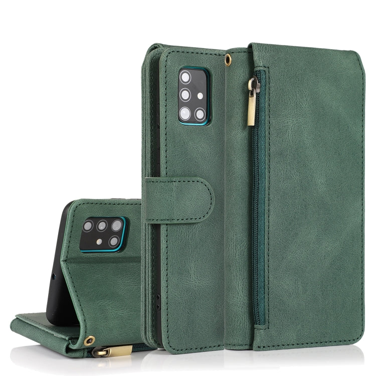 Skin-feel Crazy Horse Texture Zipper Wallet Bag Horizontal Flip Leather Case with Holder & Card Slots & Wallet & Lanyard, For Samsung Galaxy A50, For Samsung Galaxy A51, For Samsung Galaxy A51 5G, For Samsung Galaxy A52 5G
