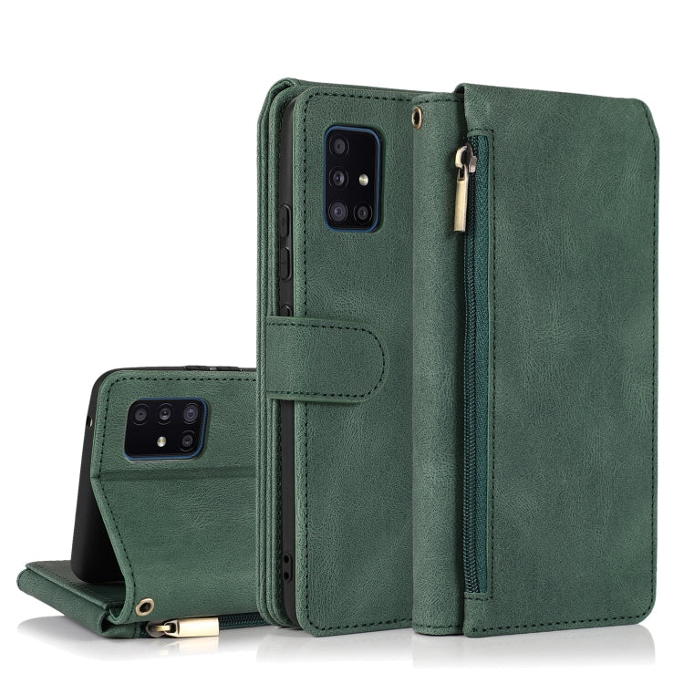 Skin-feel Crazy Horse Texture Zipper Wallet Bag Horizontal Flip Leather Case with Holder & Card Slots & Wallet & Lanyard, For Samsung Galaxy A50, For Samsung Galaxy A51, For Samsung Galaxy A51 5G, For Samsung Galaxy A52 5G
