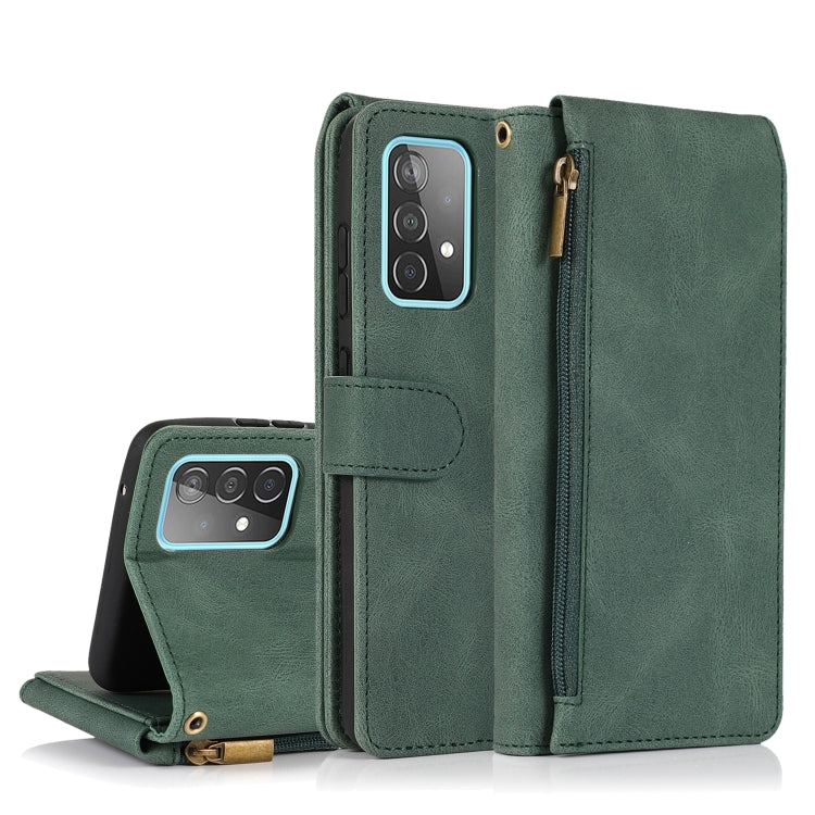 Skin-feel Crazy Horse Texture Zipper Wallet Bag Horizontal Flip Leather Case with Holder & Card Slots & Wallet & Lanyard, For Samsung Galaxy A50, For Samsung Galaxy A51, For Samsung Galaxy A51 5G, For Samsung Galaxy A52 5G