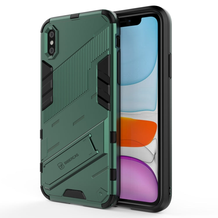 Punk Armor 2 in 1 PC + TPU Shockproof Case with Invisible Holder, For iPhone 11 Pro Max, For iPhone X / XS, For iPhone XR