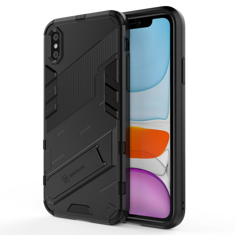 Punk Armor 2 in 1 PC + TPU Shockproof Case with Invisible Holder, For iPhone 11 Pro Max, For iPhone X / XS, For iPhone XR