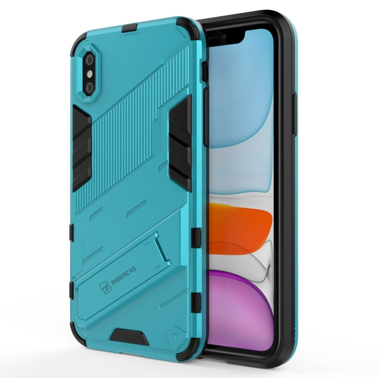 Punk Armor 2 in 1 PC + TPU Shockproof Case with Invisible Holder, For iPhone 11 Pro Max, For iPhone X / XS, For iPhone XR