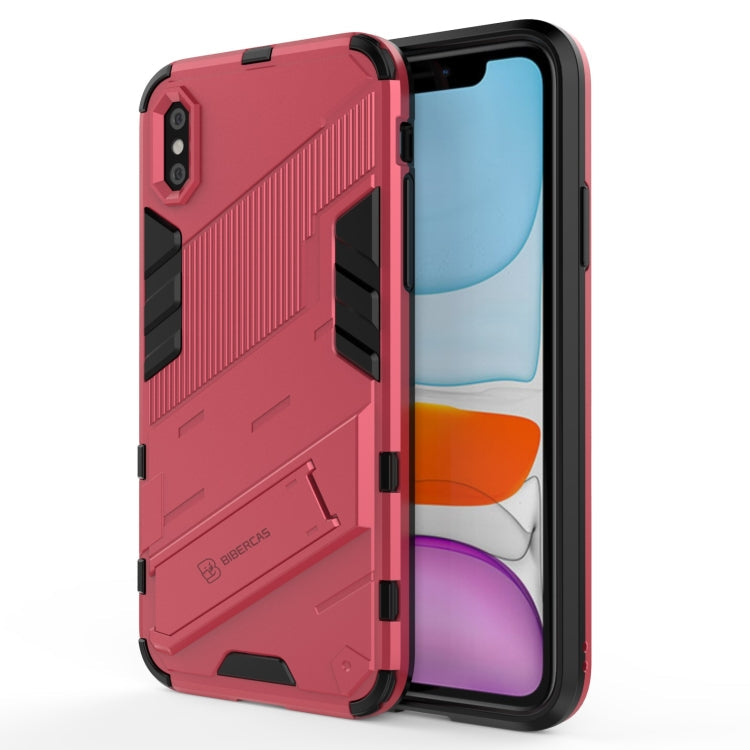Punk Armor 2 in 1 PC + TPU Shockproof Case with Invisible Holder, For iPhone 11 Pro Max, For iPhone X / XS, For iPhone XR