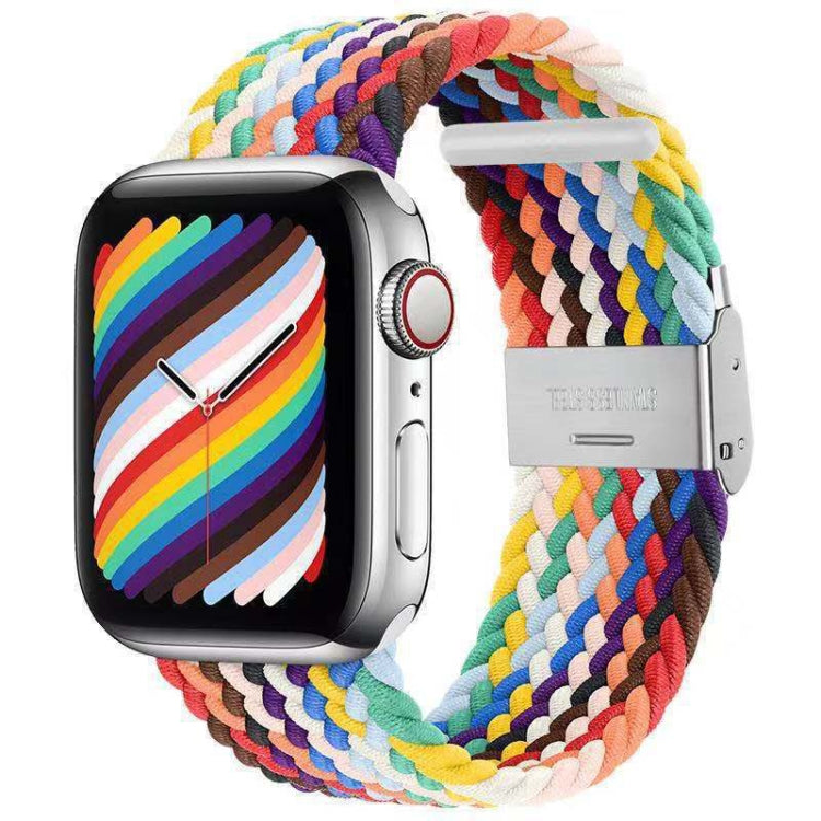 Braided + Stainless Steel Replacement Watchbands For Apple Watch Series 6 & SE & 5 & 4 40mm / 3 & 2 & 1 38mm, For Apple Watch Series 8&7 41mm / SE 2&6&SE&5&4 40mm / 3&2&1 38mm, For Apple Watch Series 7 41mm / 6 & SE & 5 & 4 40mm
