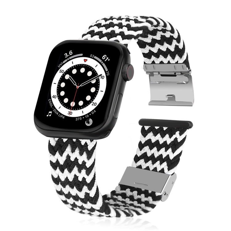Braided + Stainless Steel Replacement Watchbands For Apple Watch Series 6 & SE & 5 & 4 44mm / 3 & 2 & 1 42mm, For Apple Watch Series 7 45mm / 6 & SE & 5 & 4 44mm / 3 & 2 & 1 42mm