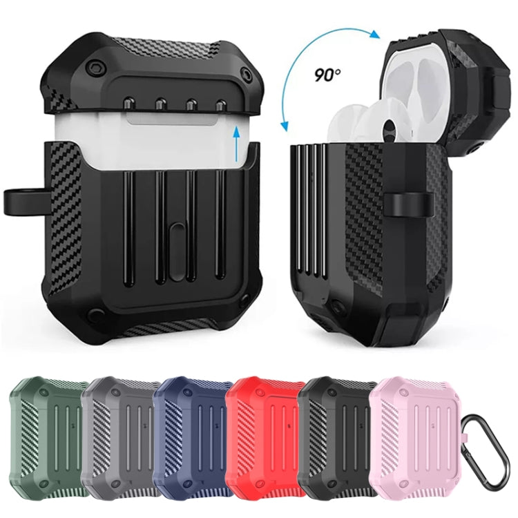 Wireless Earphones Shockproof Carbon Fiber Luggage TPU Protective Case, For AirPods 1/2, For AirPods Pro