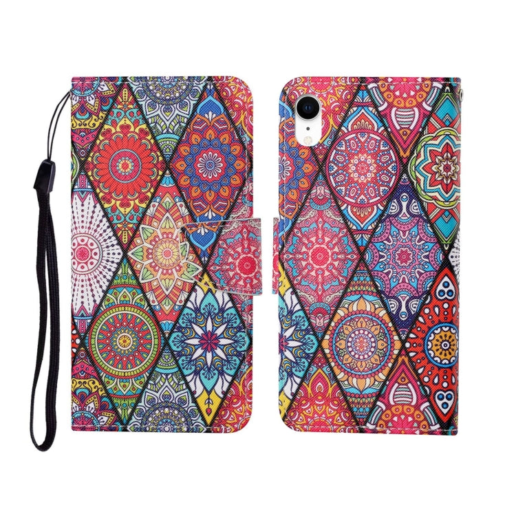 Painted Pattern Horizontal Flip Leathe Case, For iPhone XR
