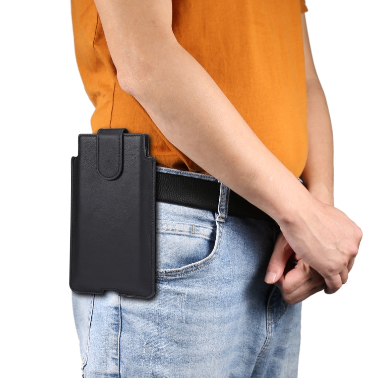 Universal Cow Leather Vertical Mobile Phone Leather Case Waist Bag For 6.1 inch and Below Phones, For 6.1 inch and Below Phones