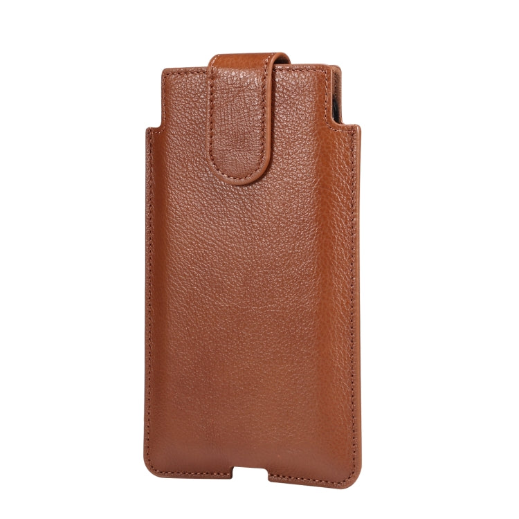 Universal Cow Leather Vertical Mobile Phone Leather Case Waist Bag For 5.5-6.5 inch and Below Phones, For 5.5-6.5 inch and Below Phones