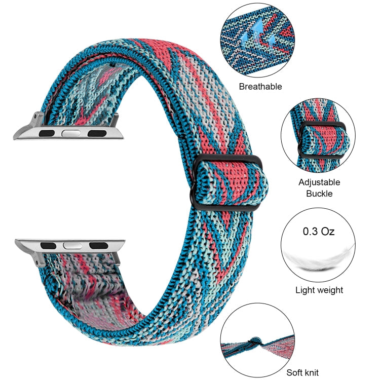 Elastic Watch Strap, For Apple Watch Series 7 45mm / 6 & SE & 5 & 4 44mm / 3 & 2 & 1 42mm, For Apple Watch Series 7 41mm / 6 & SE & 5 & 4 40mm / 3 & 2 & 1 38mm