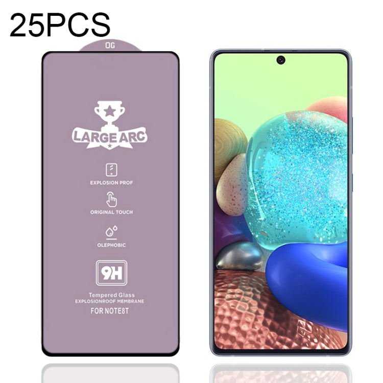 25 PCS 9H HD Large Arc High Alumina Full Screen Tempered Glass Film, For Samsung Galaxy A71 5G (25 PCS)