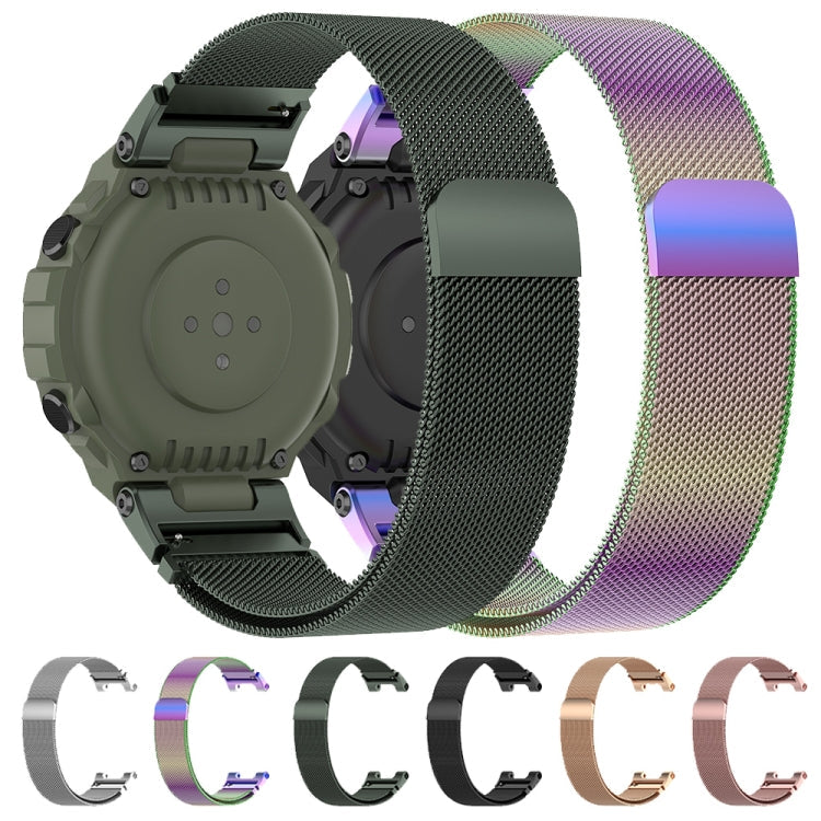 Milanese Magnetic Metal Replacement Strap Watchband, For Amazfit T-Rex Pro / Amazfit T-Rex