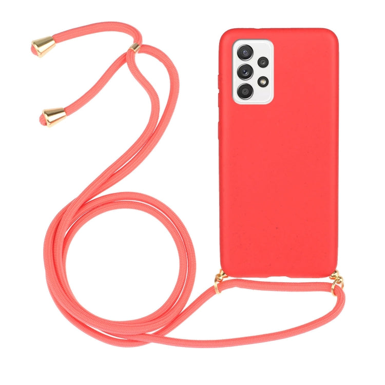 Wheat Straw Material + TPU Protective Case with Lanyard, For Samsung Galaxy A12, For Samsung Galaxy A32 5G, For Samsung Galaxy A52 5G / 4G, For Samsung Galaxy A72 5G / 4G