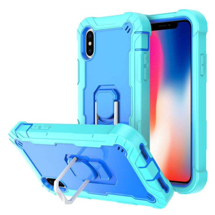 PC + Rubber 3-layers Shockproof Protective Case with Rotating Holder, For iPhone SE 2022 / SE 2020 / 8 / 7, For iPhone XS / X