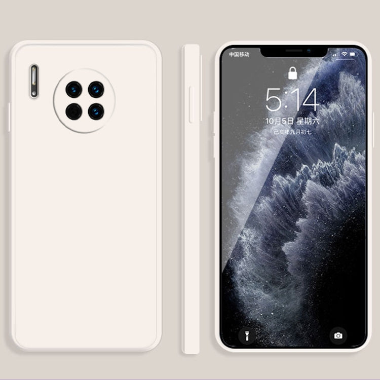 Solid Color Liquid Silicone Straight Edge Dropproof Full Coverage Protective Case, For Huawei Mate 30, For Huawei Mate 30 Pro