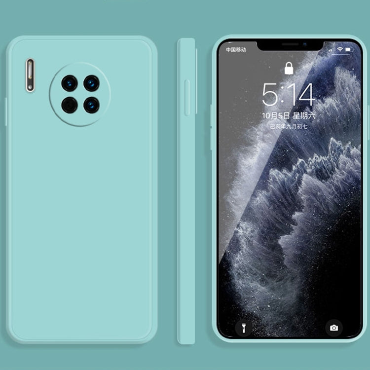 Solid Color Liquid Silicone Straight Edge Dropproof Full Coverage Protective Case, For Huawei Mate 30, For Huawei Mate 30 Pro