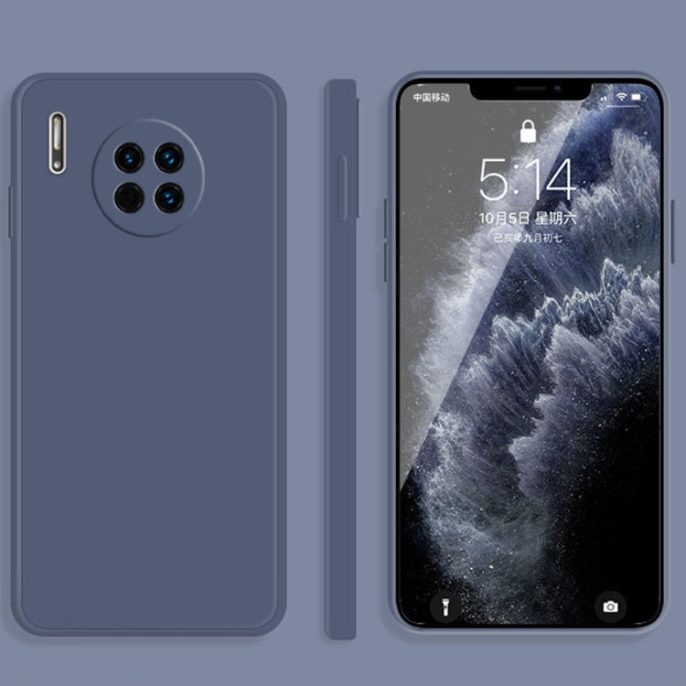 Solid Color Liquid Silicone Straight Edge Dropproof Full Coverage Protective Case, For Huawei Mate 30, For Huawei Mate 30 Pro