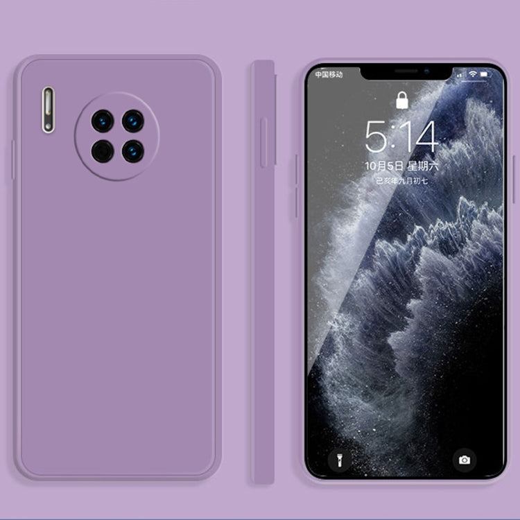Solid Color Liquid Silicone Straight Edge Dropproof Full Coverage Protective Case, For Huawei Mate 30, For Huawei Mate 30 Pro