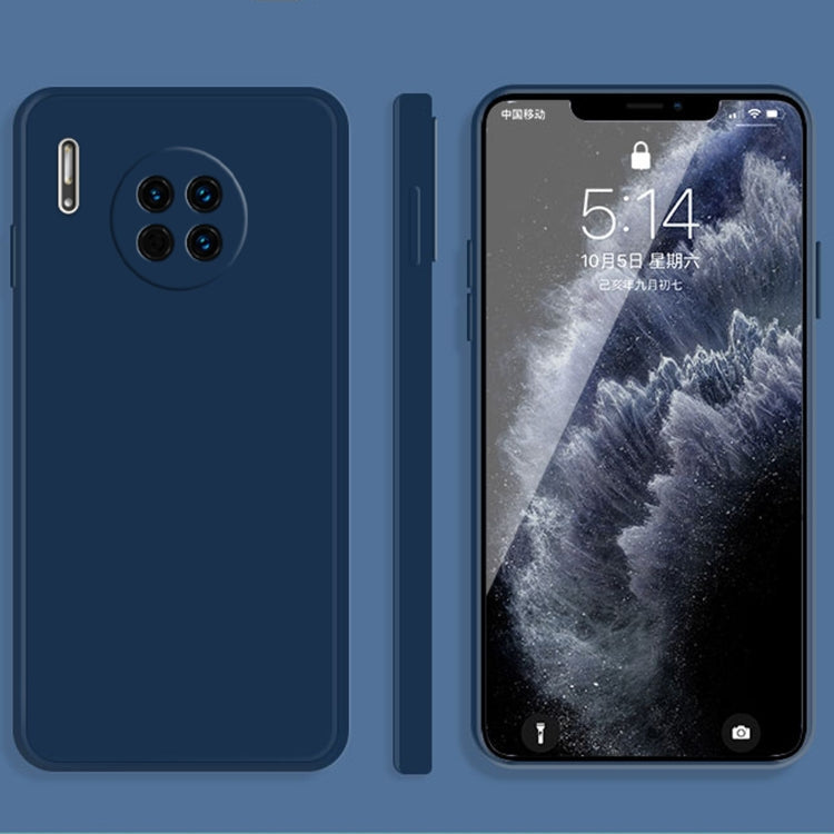 Solid Color Liquid Silicone Straight Edge Dropproof Full Coverage Protective Case, For Huawei Mate 30, For Huawei Mate 30 Pro