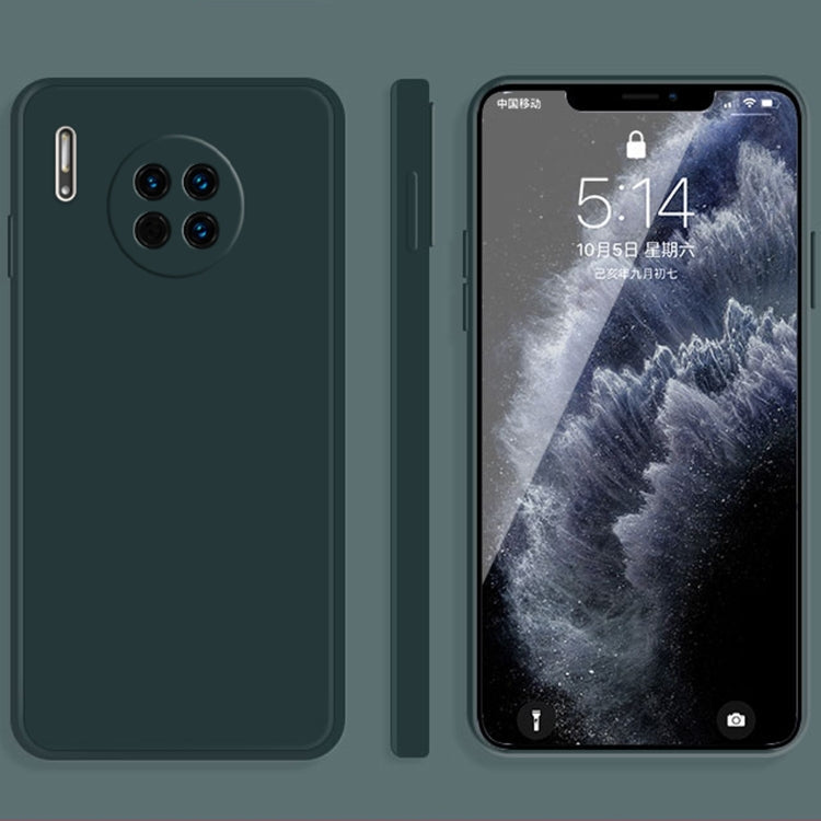 Solid Color Liquid Silicone Straight Edge Dropproof Full Coverage Protective Case, For Huawei Mate 30, For Huawei Mate 30 Pro