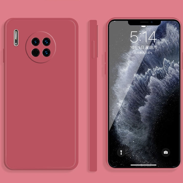 Solid Color Liquid Silicone Straight Edge Dropproof Full Coverage Protective Case, For Huawei Mate 30, For Huawei Mate 30 Pro