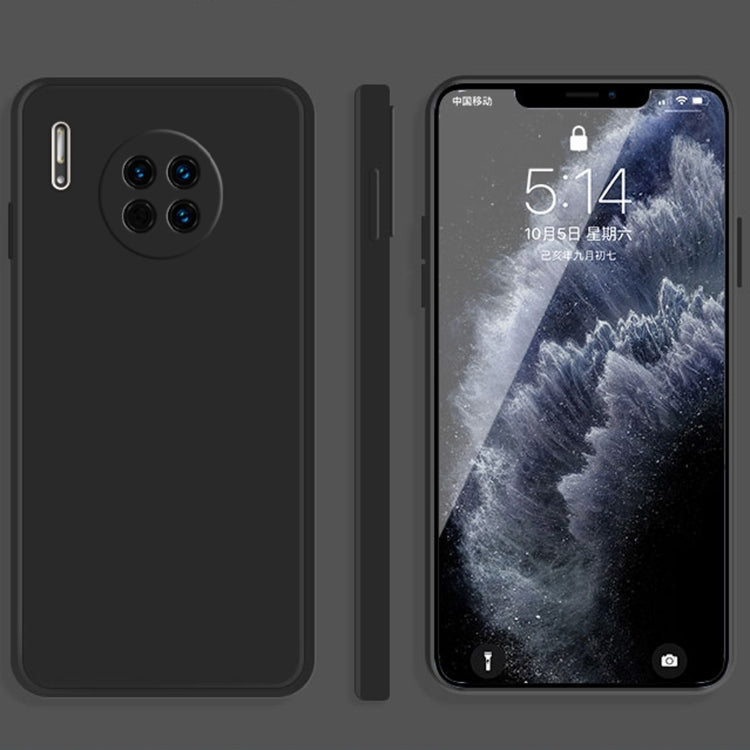 Solid Color Liquid Silicone Straight Edge Dropproof Full Coverage Protective Case, For Huawei Mate 30, For Huawei Mate 30 Pro