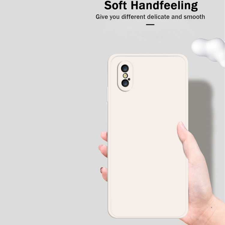 Solid Color silicone Straight Edge Dropproof Full Coverage Protective Case, For iPhone X / XS, For iPhone XR
