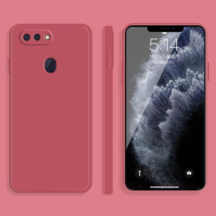 Solid Color Liquid Silicone Straight Edge Dropproof Full Coverage Protective Case, For OPPO R15, For OPPO Reno3