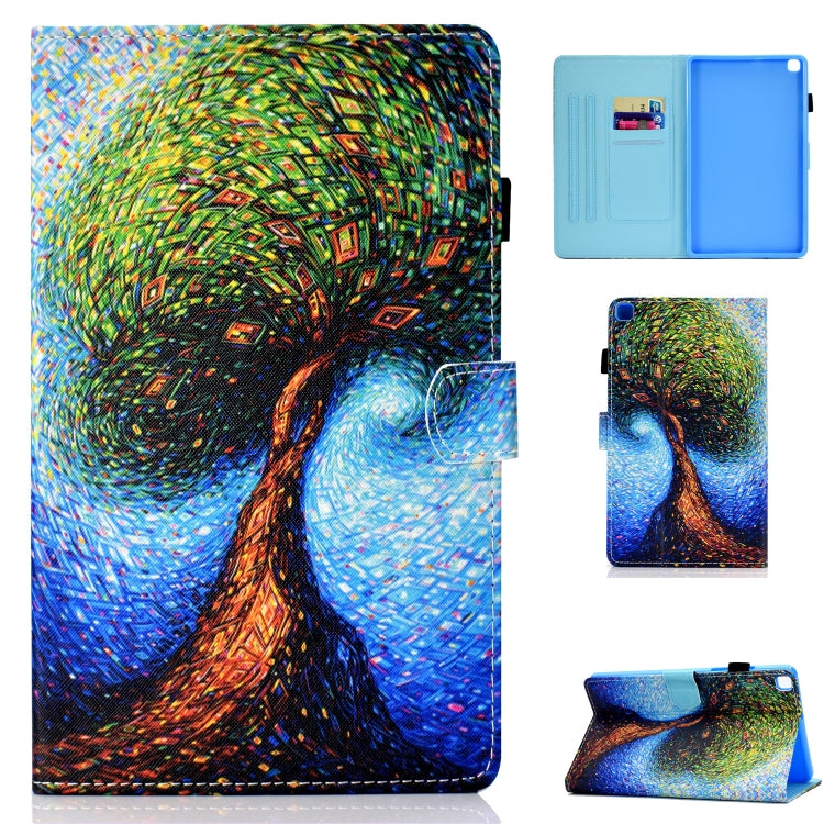 Coloured Drawing Stitching Horizontal Flip Leather Case with Holder & Card Slot, For Samsung Galaxy Tab A7 Lite 8.7 (2021) T220