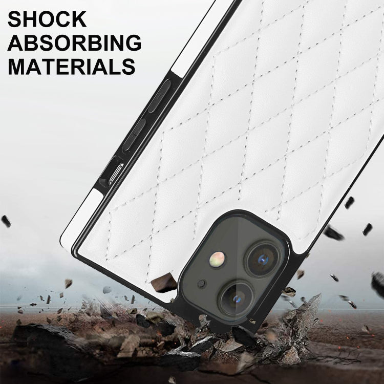 Elegant Rhombic Pattern Microfiber Leather +TPU Shockproof Case with Crossbody Strap Chain, For iPhone 12 mini, For iPhone 12 / 12 Pro, For iPhone 12 Pro Max