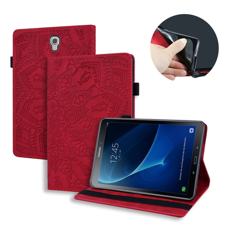 Calf Pattern Double Folding Design Embossed Leather Case with Holder & Card Slots & Pen Slot & Elastic Band, For iPad Pro 9.7 inch, For iPad 10.2 2021 / 2020 / 2019, For iPad 4 & 3 & 2, For Samsung Galaxy Tab A 10.5 T590 / T595