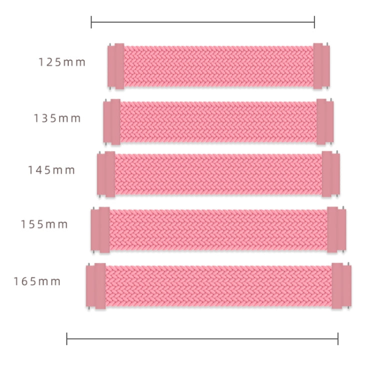 For Samsung Galaxy Watch 3 45mm Adjustable Nylon Braided Elasticity Replacement Strap Watchband, 145mm, 155mm