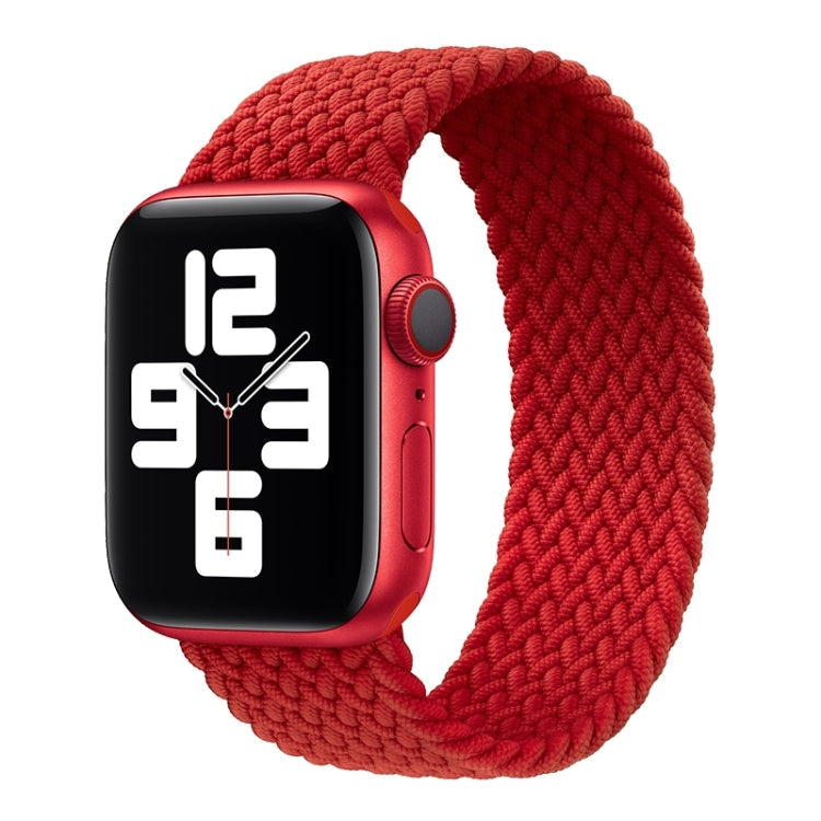 Metal Head Braided Nylon Solid Color Replacement Strap Watchband For Apple Watch Series 6 & SE & 5 & 4 44mm / 3 & 2 & 1 42mm, S 145mm