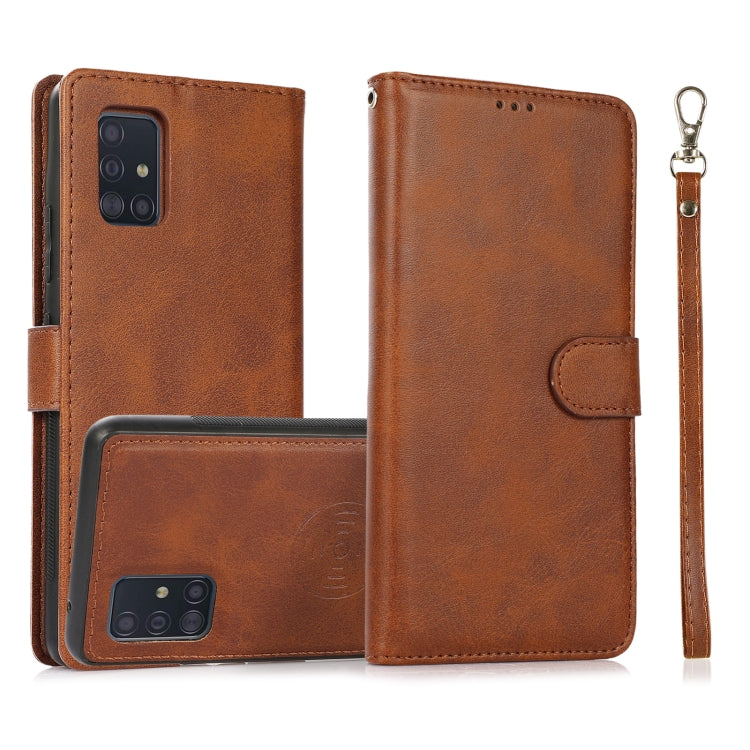 Calf Texture 2 in 1 Detachable Magnetic Back Cover Horizontal Flip Leather Case with Holder & Card Slots & Wallet & Photo Frame, For Samsung Galaxy A51 5G, For Samsung Galaxy A52 5G / 4G, For Samsung Galaxy A70, For Samsung Galaxy A71