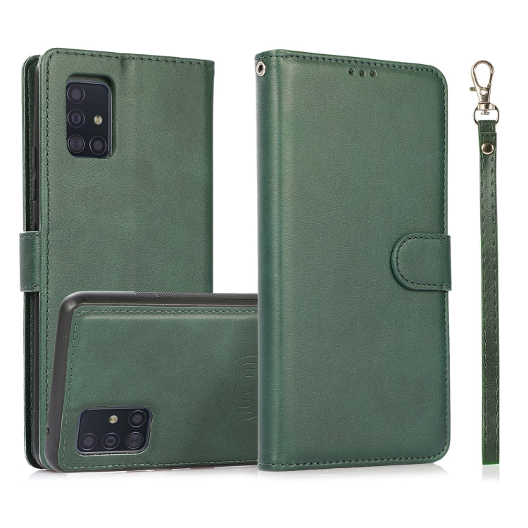 Calf Texture 2 in 1 Detachable Magnetic Back Cover Horizontal Flip Leather Case with Holder & Card Slots & Wallet & Photo Frame, For Samsung Galaxy A51 5G, For Samsung Galaxy A52 5G / 4G, For Samsung Galaxy A70, For Samsung Galaxy A71