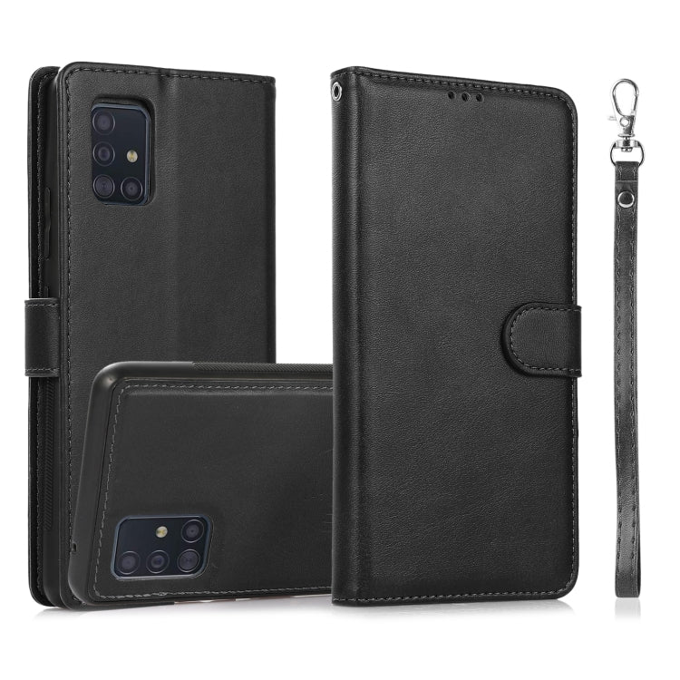 Calf Texture 2 in 1 Detachable Magnetic Back Cover Horizontal Flip Leather Case with Holder & Card Slots & Wallet & Photo Frame, For Samsung Galaxy A51 5G, For Samsung Galaxy A52 5G / 4G, For Samsung Galaxy A70, For Samsung Galaxy A71