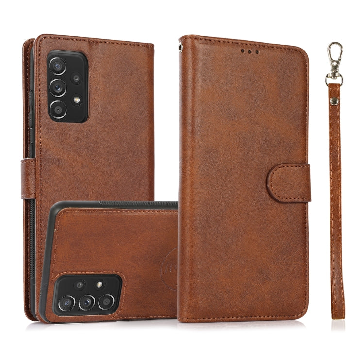 Calf Texture 2 in 1 Detachable Magnetic Back Cover Horizontal Flip Leather Case with Holder & Card Slots & Wallet & Photo Frame, For Samsung Galaxy A51 5G, For Samsung Galaxy A52 5G / 4G, For Samsung Galaxy A70, For Samsung Galaxy A71