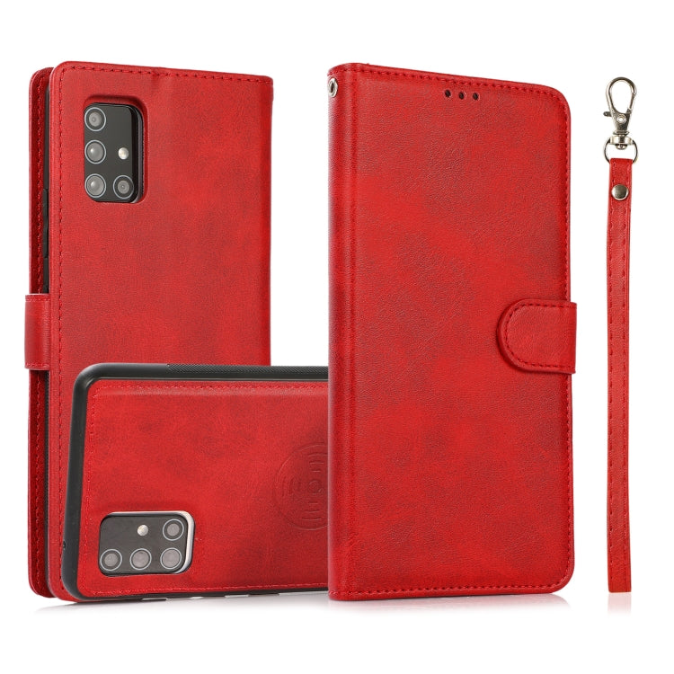 Calf Texture 2 in 1 Detachable Magnetic Back Cover Horizontal Flip Leather Case with Holder & Card Slots & Wallet & Photo Frame, For Samsung Galaxy A51 5G, For Samsung Galaxy A52 5G / 4G, For Samsung Galaxy A70, For Samsung Galaxy A71