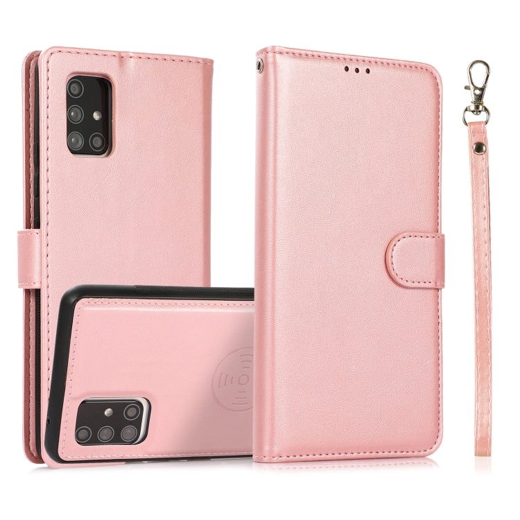Calf Texture 2 in 1 Detachable Magnetic Back Cover Horizontal Flip Leather Case with Holder & Card Slots & Wallet & Photo Frame, For Samsung Galaxy A51 5G, For Samsung Galaxy A52 5G / 4G, For Samsung Galaxy A70, For Samsung Galaxy A71
